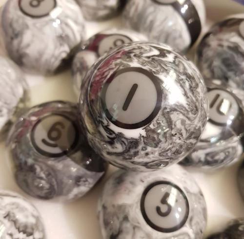 Marble Design Standard Size American Pool Balls - Image 4